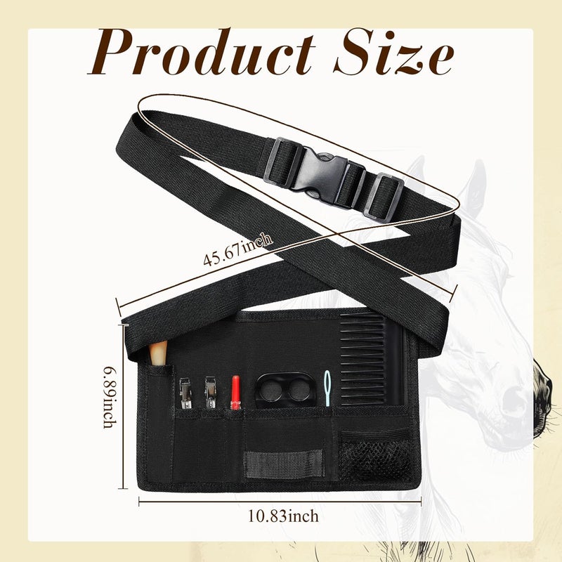 Cosblank 9 Pcs Horse Braiding Kit Complete Mane Horse Grooming Set with Waxed Canvas Bag Easy Start Supplies for Braiding Beginners Christmas Holiday Gifts - Image 2